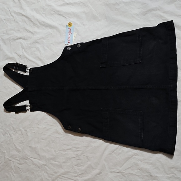 Cat & Jack Girls Size XL 14 Black Denim Skirtall with Pockets New - Picture 1 of 15
